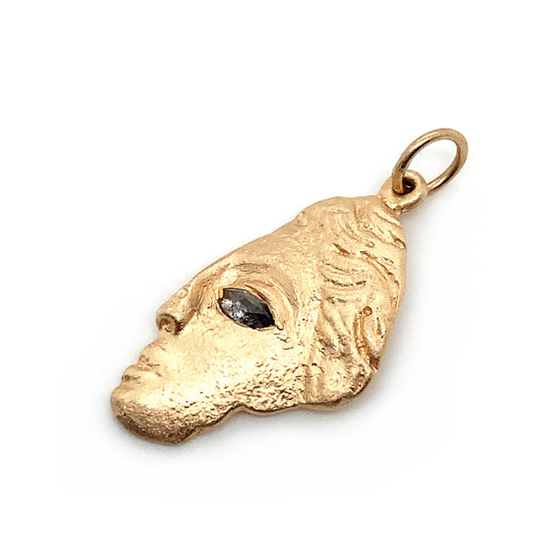 Gold and Marquise Diamond Pendant - "Goddess Face Fragment"