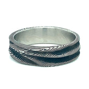 Damascus Steel Ring - "God of Water"