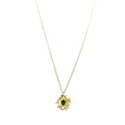 Petite Yellow Gold and Tsavorite Necklace - "Star"