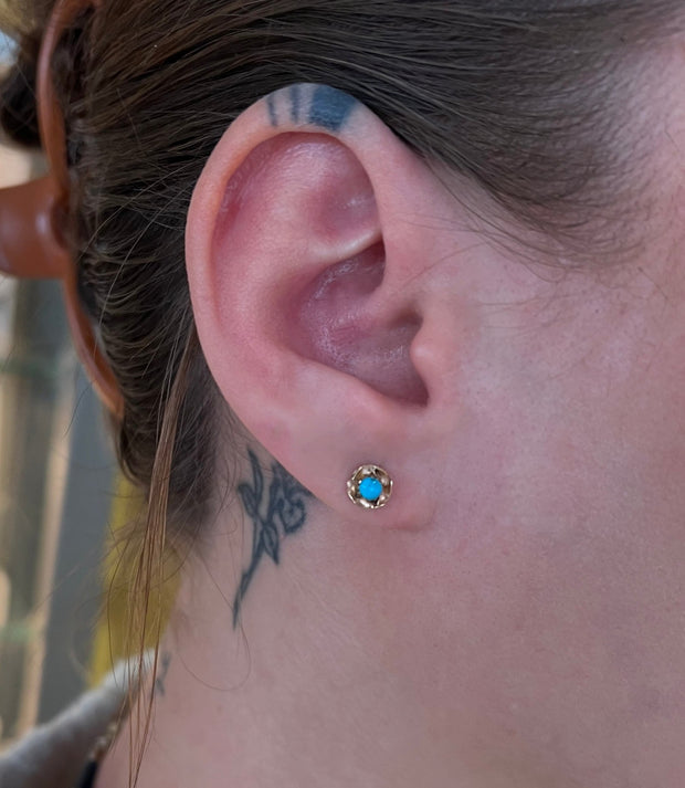 Turquoise Stud Earrings - "Caballo Sanctuary"