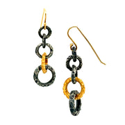 Sterling Silver & Gold Chain Link Earrings- "Cyprus"