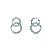 14K White Gold and Diamond Stud Earrings - "Savannah"