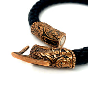 Bronze and Leather Bracelet Cuff -"Bryce Canyon"