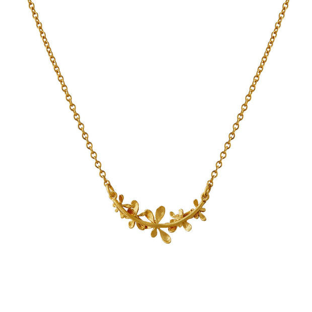 Gold Vermeil In-Line Necklace -"Sprouting Rosette"