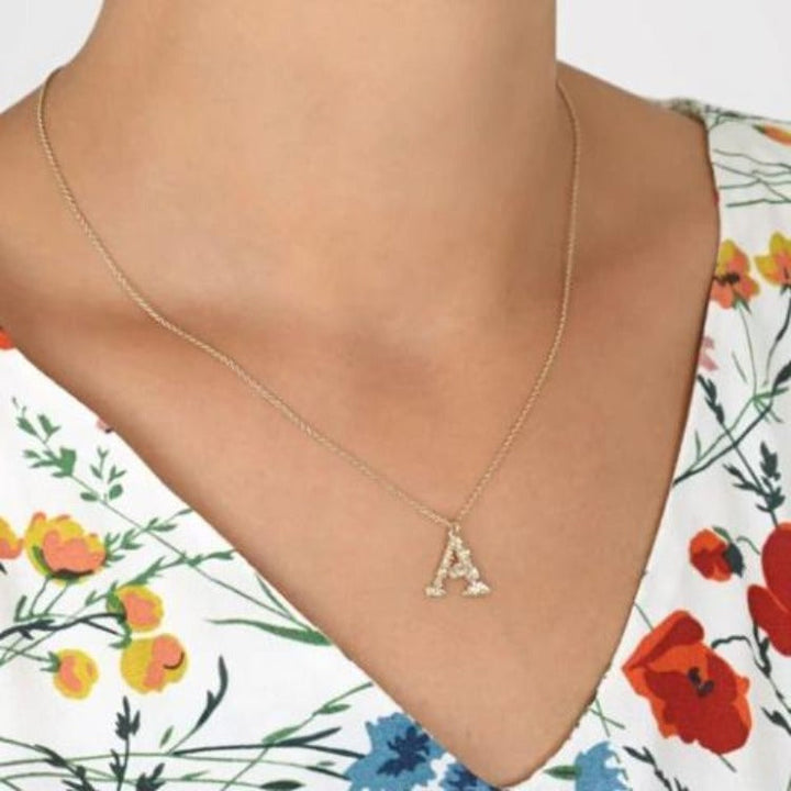 Floral Alphabet  'A" Necklace by Alex Monroe