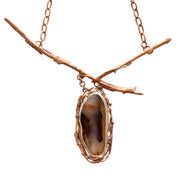 Copper Branch Necklace with Montana Agate