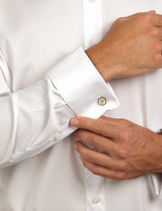 Silver & Mother of Pearl Cuff Links- "Long Life"