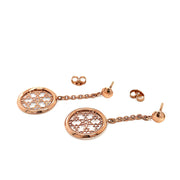 Ornate Dangle Rose Gold Earrings - "Dream Catcher"