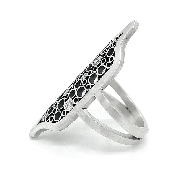 Sterling Silver Fashion Ring - "Diamond Shield"