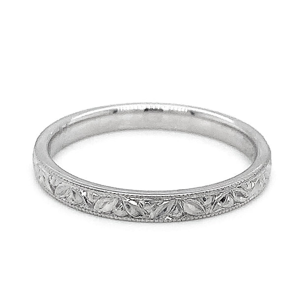 Hand-Engraved Sterling Silver Ring -  "Amelia"