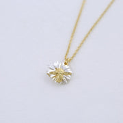 Sterling Silver & Gold Vermeil Necklace - "Daisy & Teeny Weeny Bee"