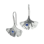 Yogo Sapphire & Sterling Silver Ginkgo Drop Earrings