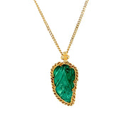 One-of-a-Kind Hand Carved Emerald Necklace