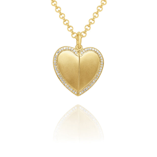 14K Gold and Diamond Locket - "Wings of Love"