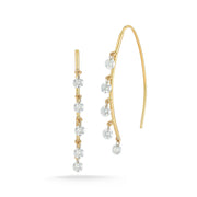 Gold and Diamonds Spearhook Earrings - "Cascade"