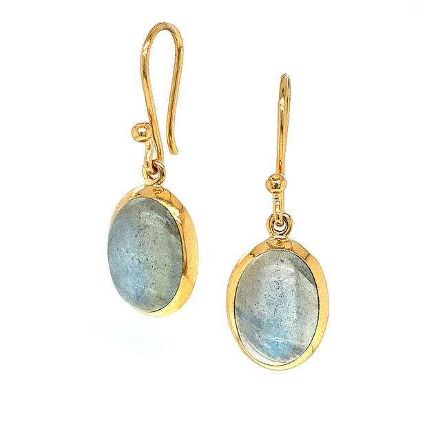 Labradorite Dangle Earrings - "Gold and Atmosphere"