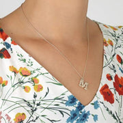 Floral "M" Initial Necklace by Alex Monroe