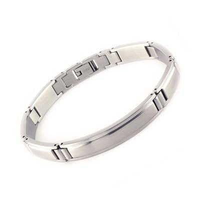 Matte Brush-Finish Stainless Steel ID Bracelet