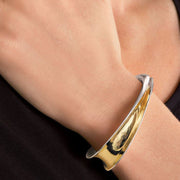 Silver and Yellow Gold Narrow Cuff - "Dance of Chrysus"