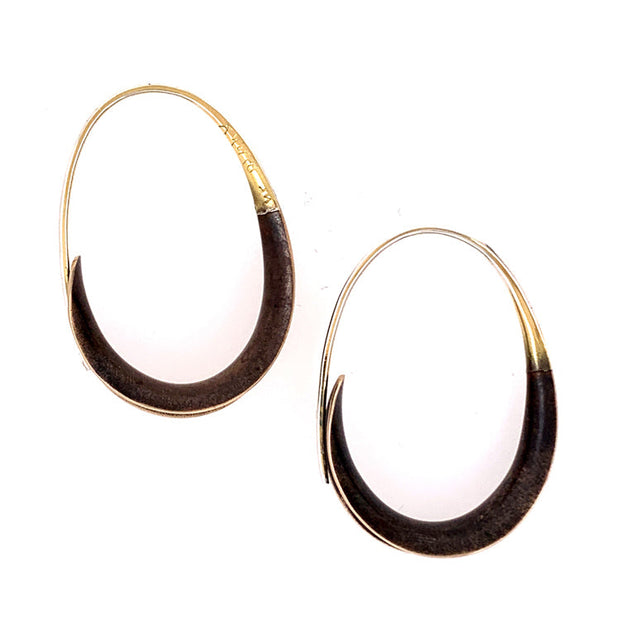 Large Bronze Oval Earrings - "Cowgirl's Night Out"