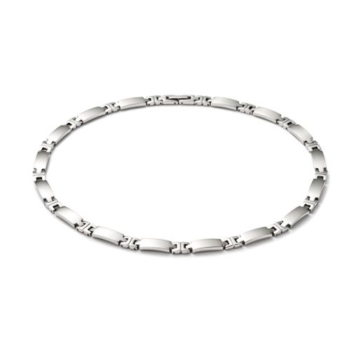 15" Rectangle Narrow Link Stainless Steel Necklace
