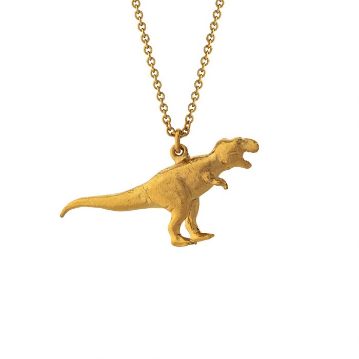 T-Rex Skeleton Necklace -Gold Colored