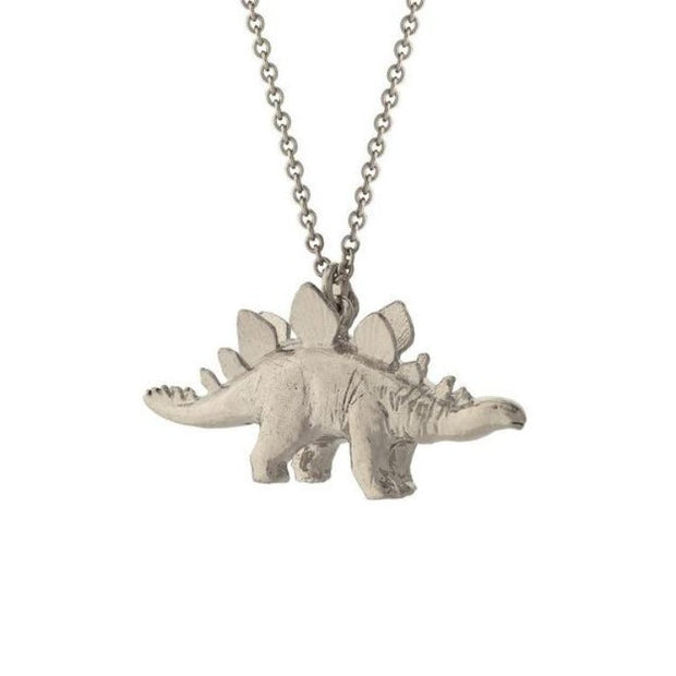 Natural History Stegosaurus Necklace in Silver by Alex Monroe