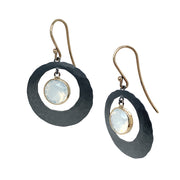 Silver & Oregon Opal Earrings - "Lunar Glow"
