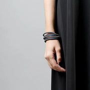 Magnetic Stainless Steel & Cotton Bracelet- "Orly"