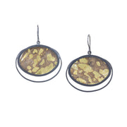 Sterling Silver Earrings with Dried Leaf and Gold Leaf Encasement