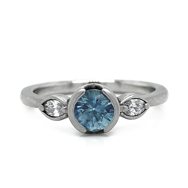 Montana Sapphire Engagement Ring - "Baby Blue"