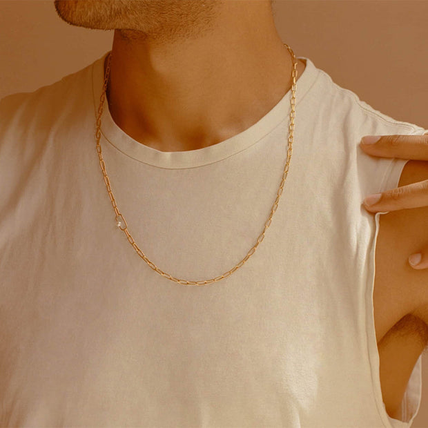 Jai Style | Paper Clip Chain Necklace in 22K Gold Vermeil, 14.5