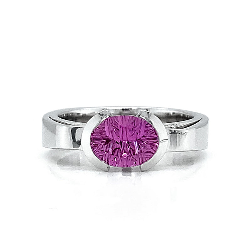 Fantasy-Cut Hot Pink Sapphire Engagement Ring- "Cosmopolitan"