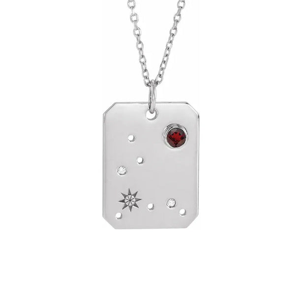 Zodiac Sterling Silver Pendant Necklace - "Pisces"
