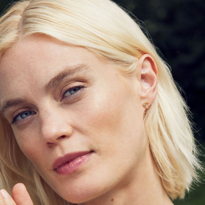 Gold Vermeil Stud Earrings - "Heart Full of Posies"