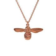Sterling Silver and Rose Gold Vermeil Necklace - "Baby Bee"