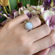 Sterling Silver Ring with Rose Cut Moonstone