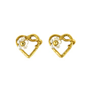 Gold Vermeil Stud Earrings - "Heart Full of Posies"