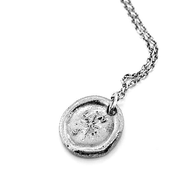 Compass Sterling Silver Charm Necklace