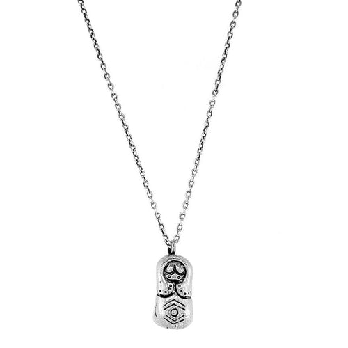 Matryoshka Sterling Silver Charm Necklace