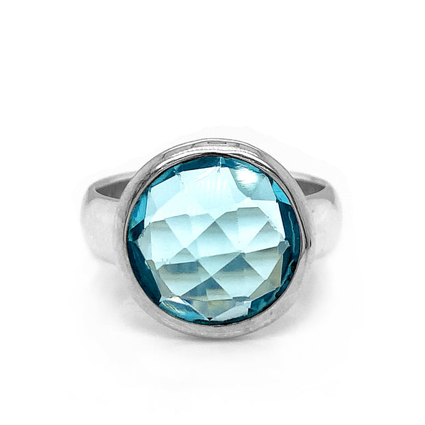 Sterling Silver Blue Topaz Ring-"Glass Sky"