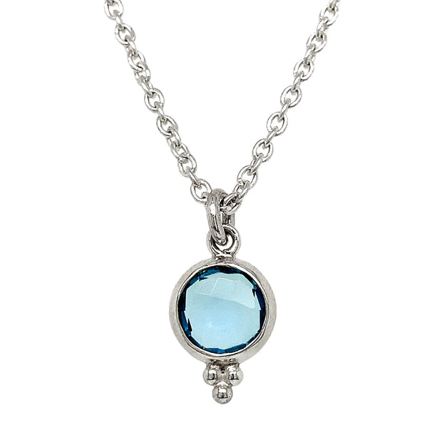 Sterling Silver & Blue Topaz Necklace with Accents