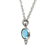 Sterling Silver & Blue Topaz Necklace with Accents