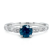 White Gold Montana Sapphire Engagement Ring-"Elle"
