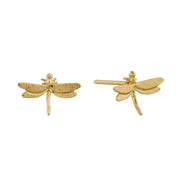 Gold Stud Earrings - "Teeny Tiny Dragonfly"