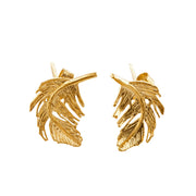 Gold Vermeil Feather Stud Earrings