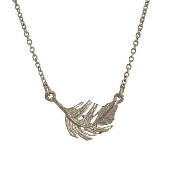 Sterling Silver Necklace - "Little Feather Inline"