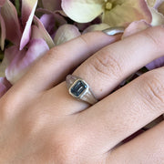 Emerald-Cut Montana Sapphire Signet Ring -"Roam Free"
