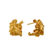 Gold Vermeil Hoop Earrings - "Leafy Chard"