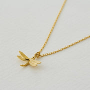 18K Yellow Gold Necklace - "Teeny Tiny Dragonfly"